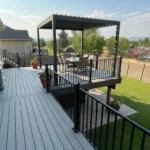 Composite deck at a Utah home with mountains in the background