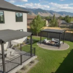 Attached and freestanding pergolas in a Northern Utah backyard