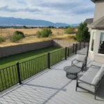 Trex decking installation Utah backyard deck with Wasatch Mountain views